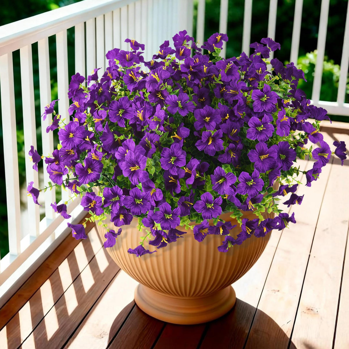 Artificial Fake Petunias Flowers for Outdoors Spring Summer Decoration