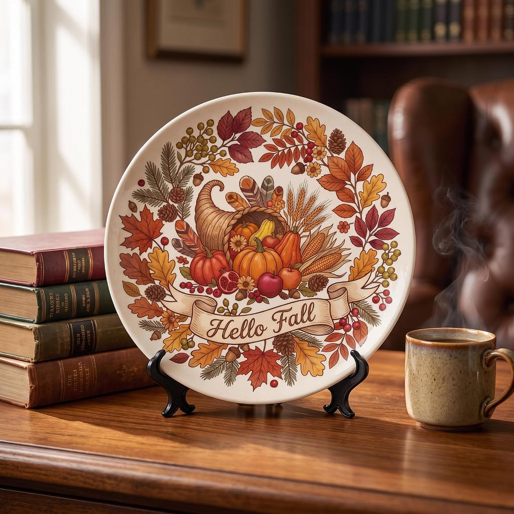 Decorative Plates for Display Fall Harvest Wall Plates 8 Inch