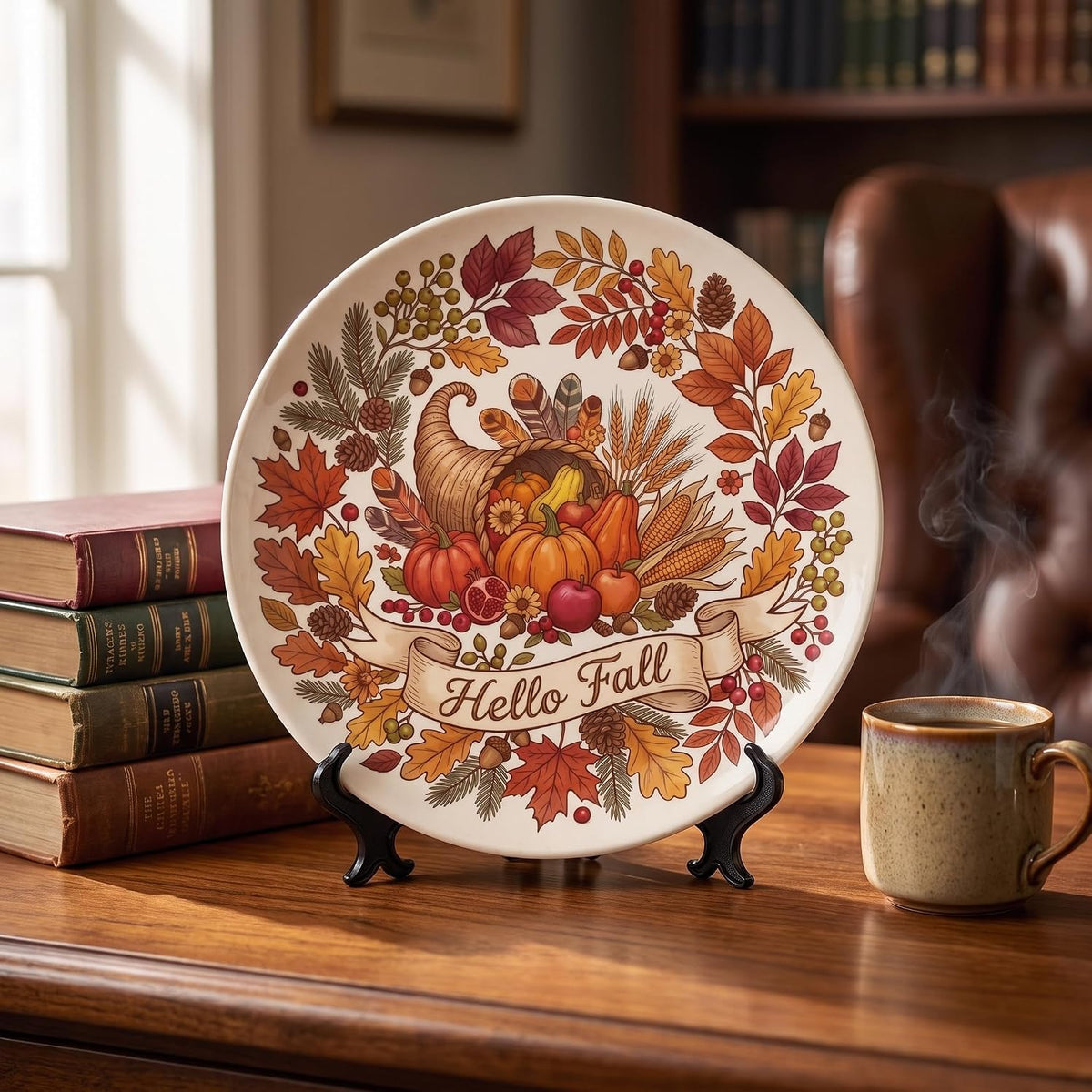 Decorative Plates for Display Fall Harvest Wall Plates 8 Inch