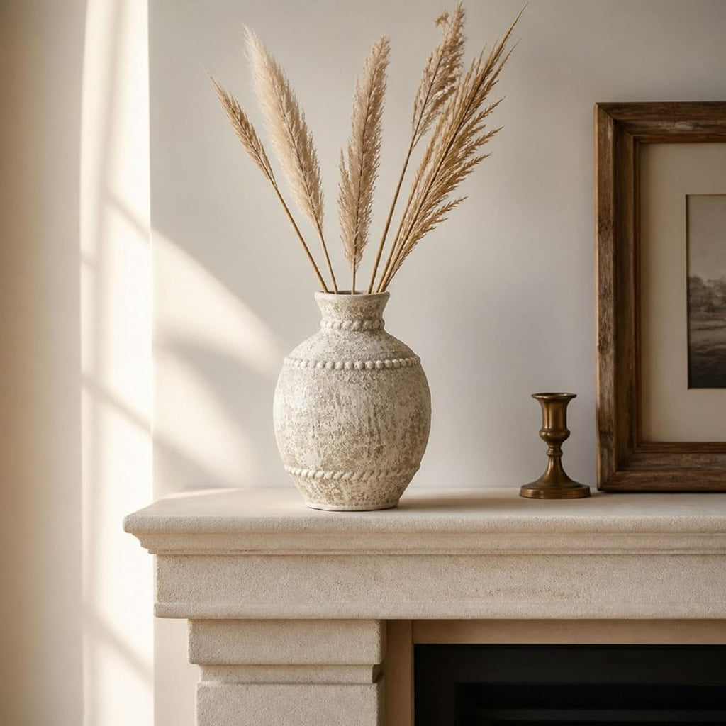 Sunddo Rustic Ceramic Vase for Flower, 8.5 Inch