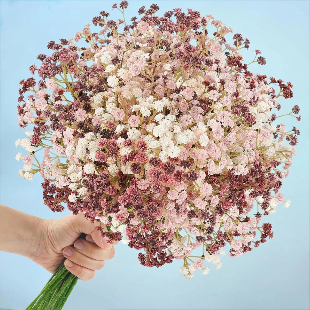 N&T NIETING Baby Breath Flowers Artificial Bulk, 10Pcs, Fall Pink Decor
