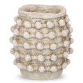 Rustic Farmhouse Vase, Boho Beige Vase for Pampas Grass Small Textured Knotted Vases for Flowers Decorative Cement Floral Vases for Home Decor, Living Room, Dining Table