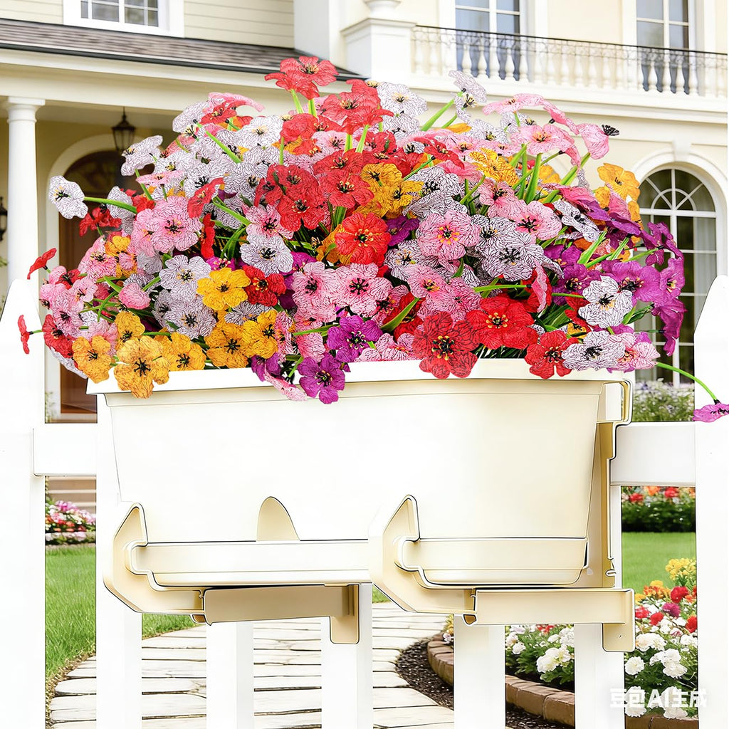 8 Pcs Artificial Geraniums Flowers for Outdoor Decor