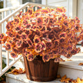 16 Artificial Pansy Faux Fall Flowers Outdoor UV Resistant No Fade Yellow