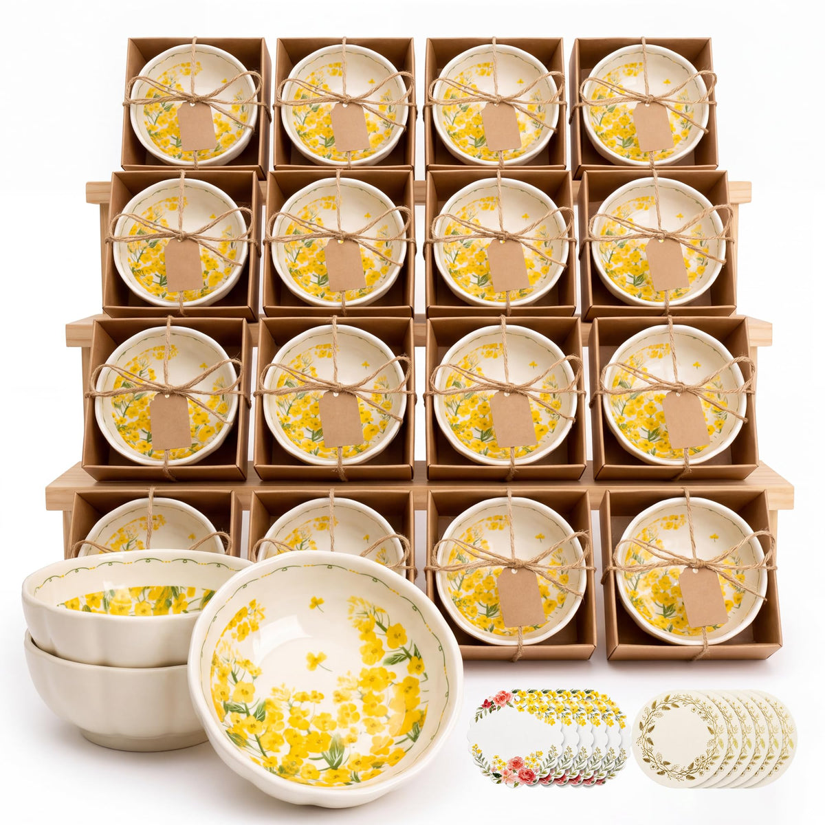 bridal shower gifts for guests 10 Pack Mini Floral Ceramic Dishes 3.9 Inch