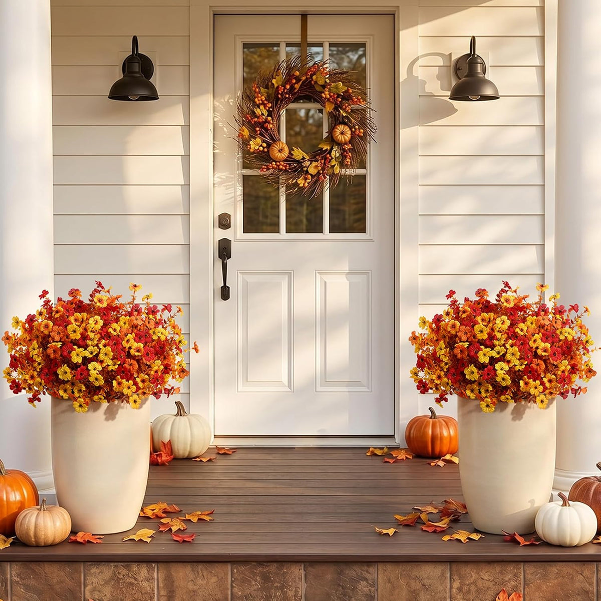 Lifewit Fall Artificial Flowers for Outdoor, Faux Flowers for Garden Decor