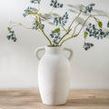 Ceramic Flower Vase, 7.4 Inch Rustic Farmhouse Pottery Decor