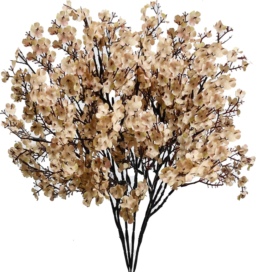 Mandy's 6 Bundles Artificial Light Brown Baby’s Breath Flowers