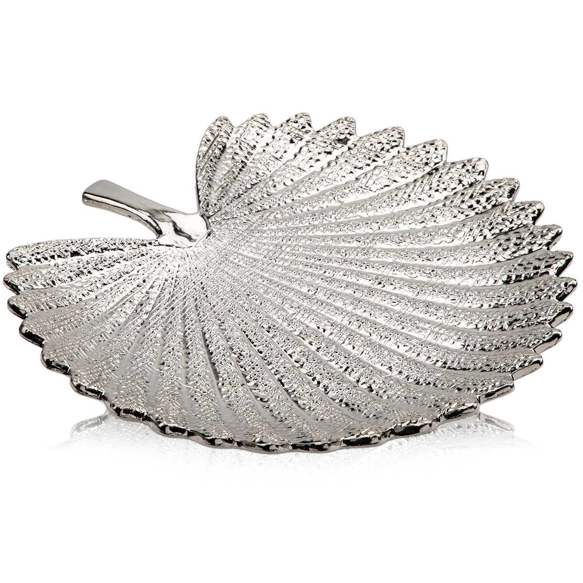 Ceramic Leaf Shaped Decorative Tray, Black Gold Monstera Leaf Plate 12.6"x11" for Jewelry, Keys, Snack, Candle Holder, Modern Table Centerpiece Home Decor