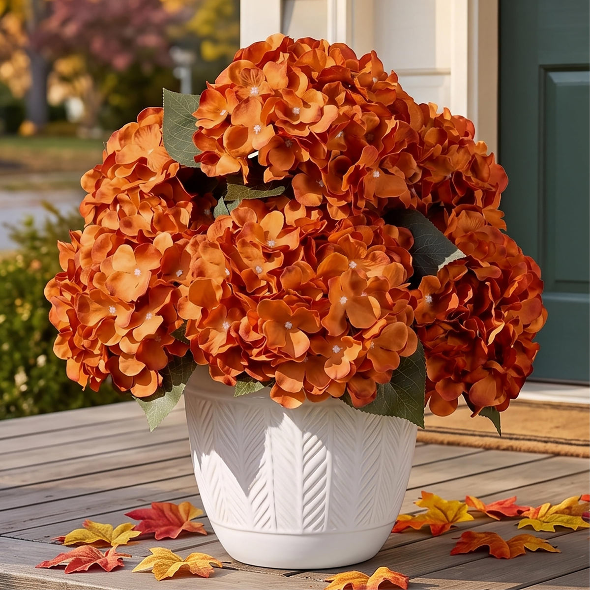 Auihiay 6 Bundles Blue Hydrangea Artificial Flowers for Outdoors and Indoor