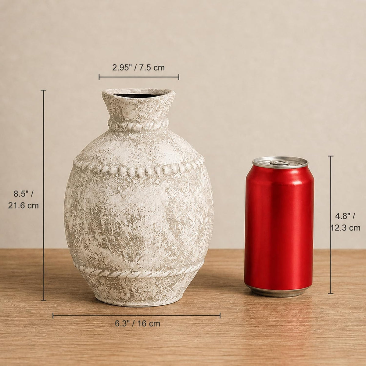 Sunddo Rustic Ceramic Vase for Flower, 8.5 Inch