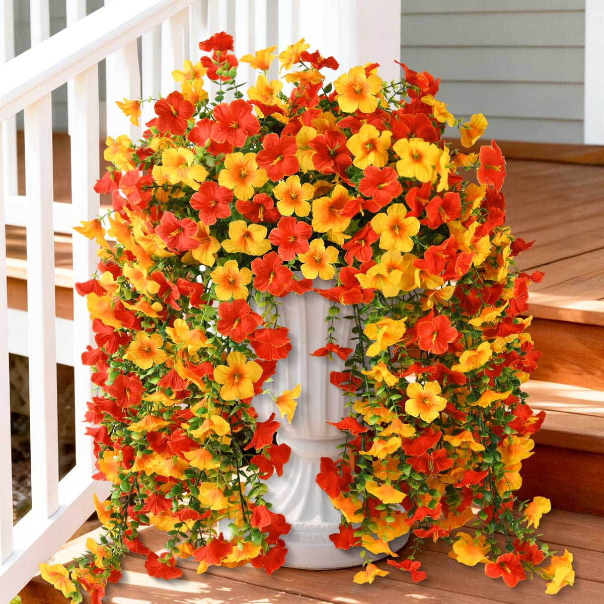 INQCMY Artificial Fake Fall Flowers Plants for Outdoor Decoration