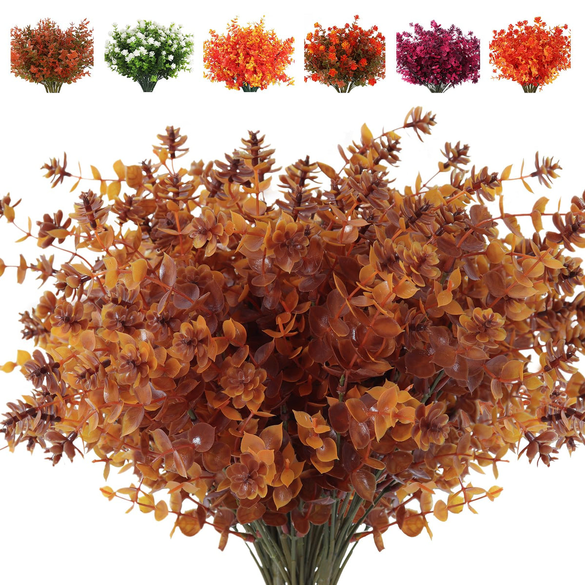 RECUTMS Artificial Flowers,Fake Boxwood Outdoor UV Resistant Plants,8 Packs