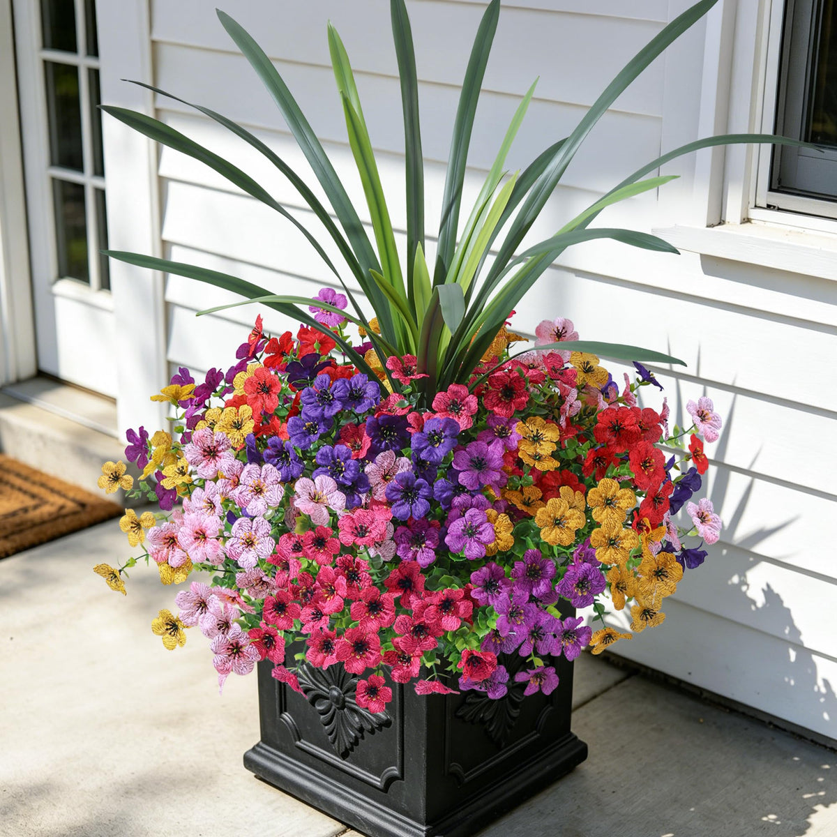 INSPRING Fall Artificial Mums for Outdoors 12 Pcs, UV Resistant Fall Flower