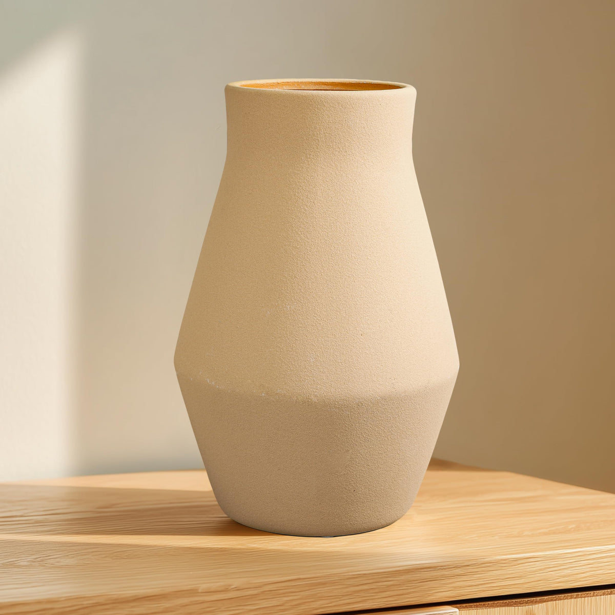 Rustic Farmhouse Ceramic Vase, 10 Inch