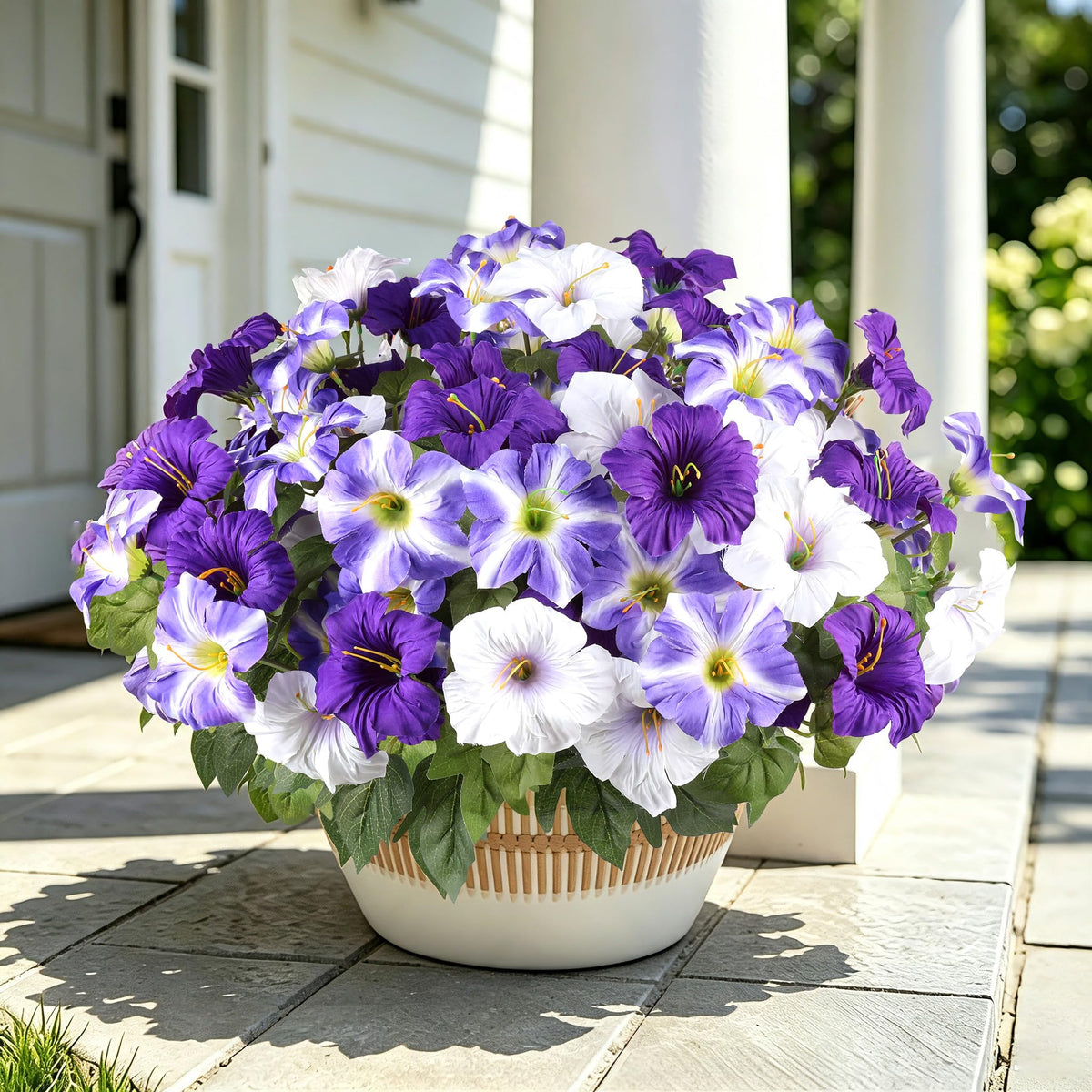 3 Pack Artificial Fall Petunia for Outdoors No Fade Fall Decor