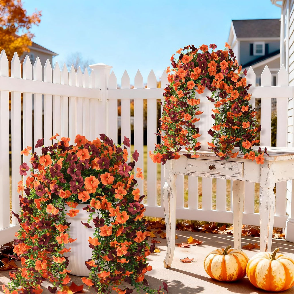 INQCMY Artificial Fake Fall Flowers Plants for Outdoor Decoration