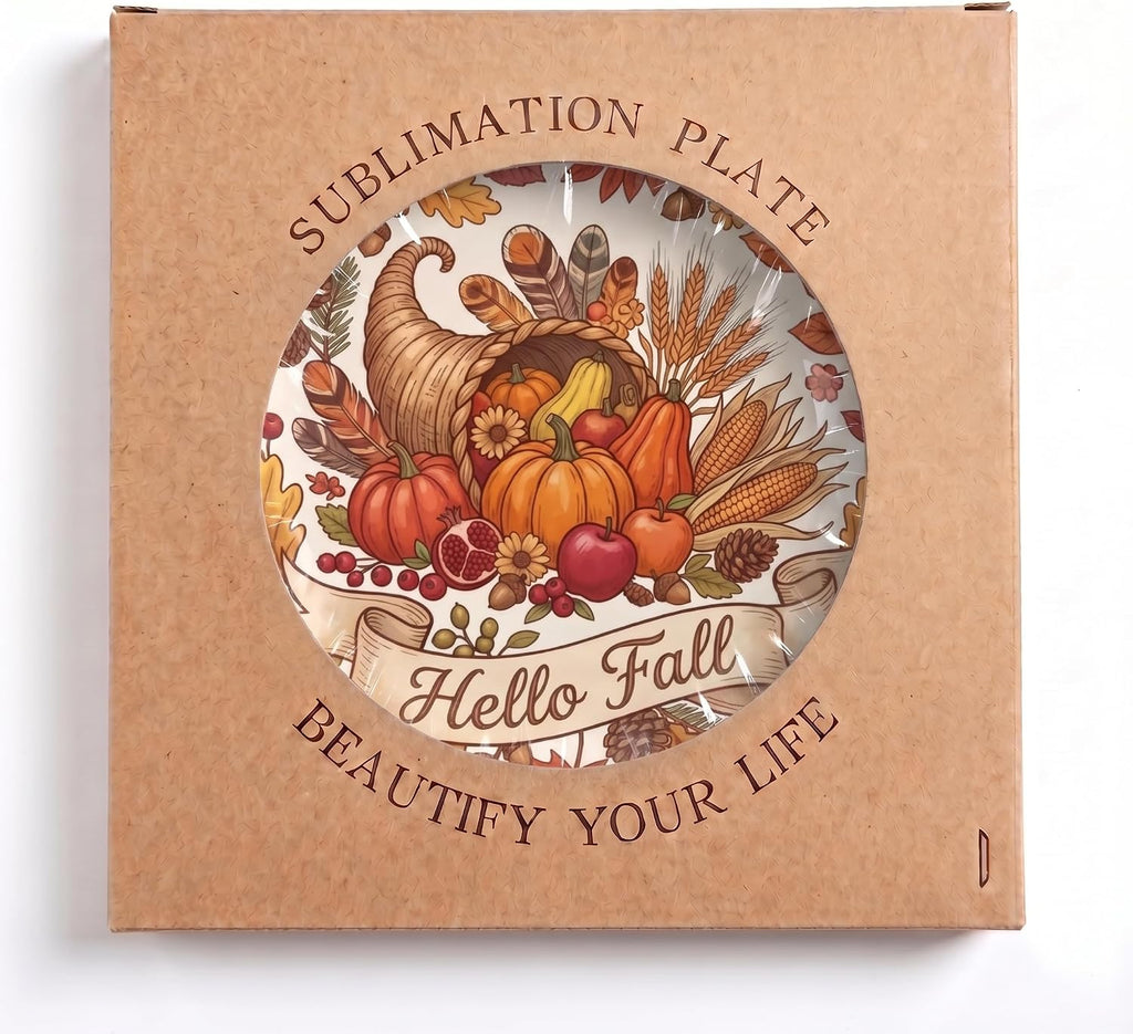 Decorative Plates for Display Fall Harvest Wall Plates 8 Inch