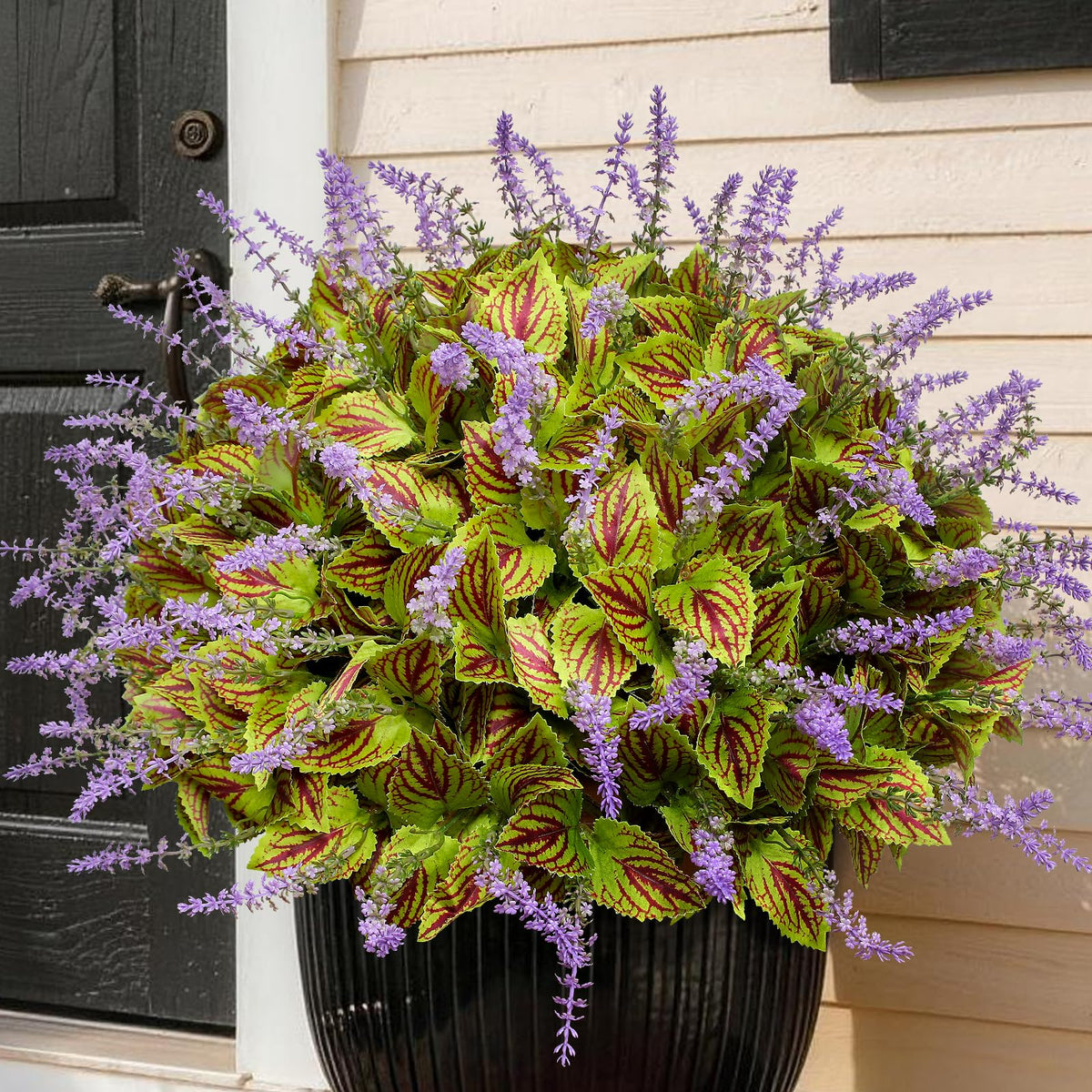 12 Bundles Artificial Coleus Flowers | UV Resistant No Fade Silk Faux Plants | Spring Summer Outdoor Fake Greenery for Garden Patio Planters Front Porch Pathway Decor (Pink)