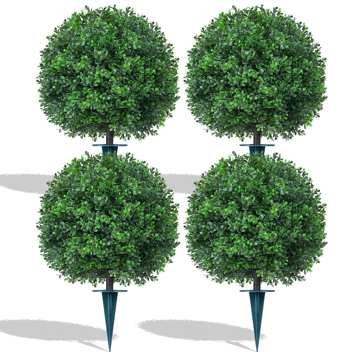 Artificial Boxwood Topiary Ball Lavender, Set of 2 UV Resistant