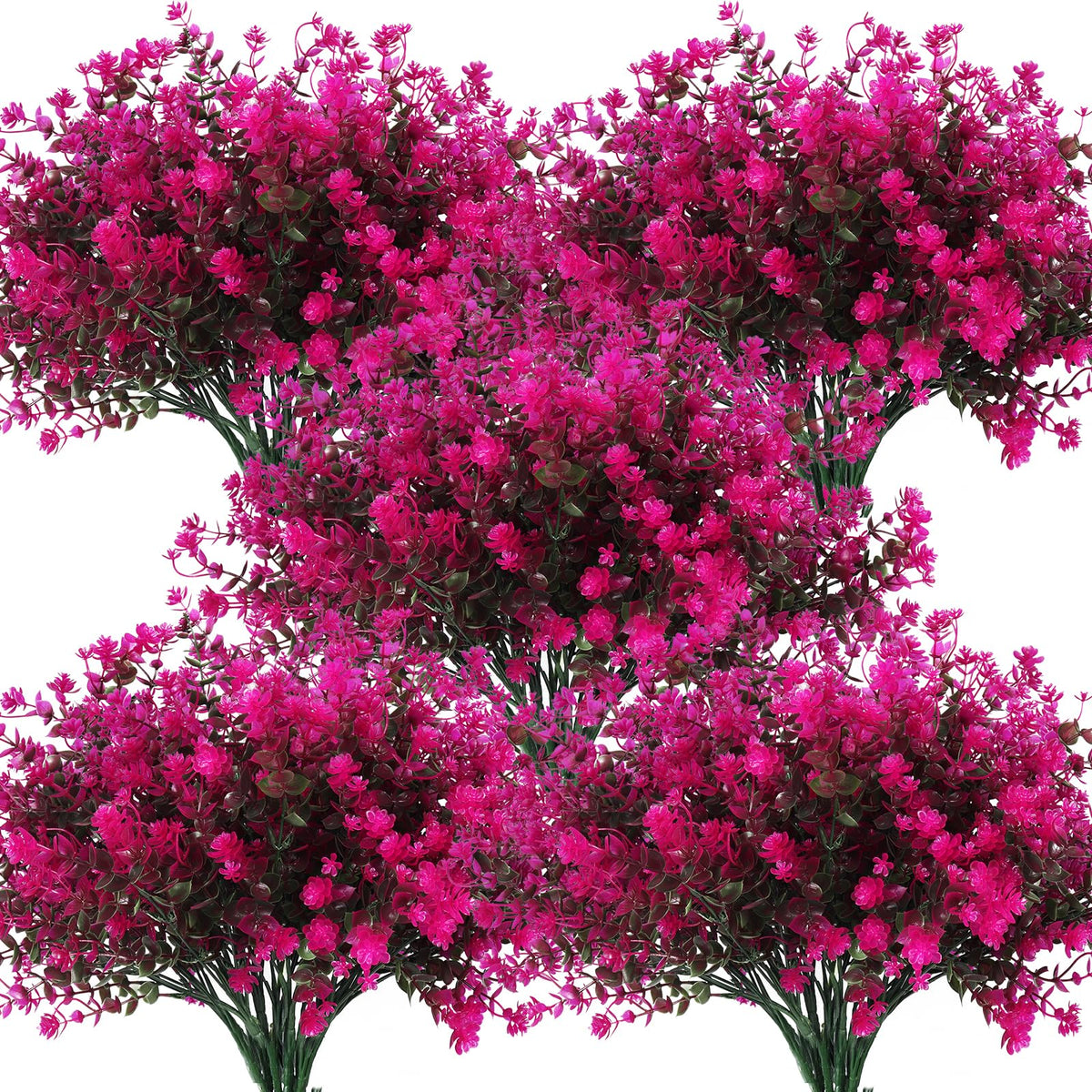 RECUTMS Artificial Flowers,Fake Boxwood Outdoor UV Resistant Plants,8 Packs