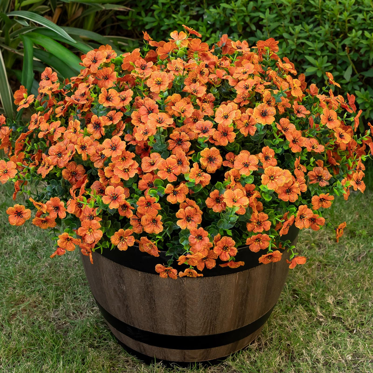 Lnoicy 20 Bundles Artificial Flowers for Outdoor Fake Plants for Spring Decoration,Faux Eucalyptus Flowers for Planter UV Resistant Lifelike for Home Porch Garden（7 Color）