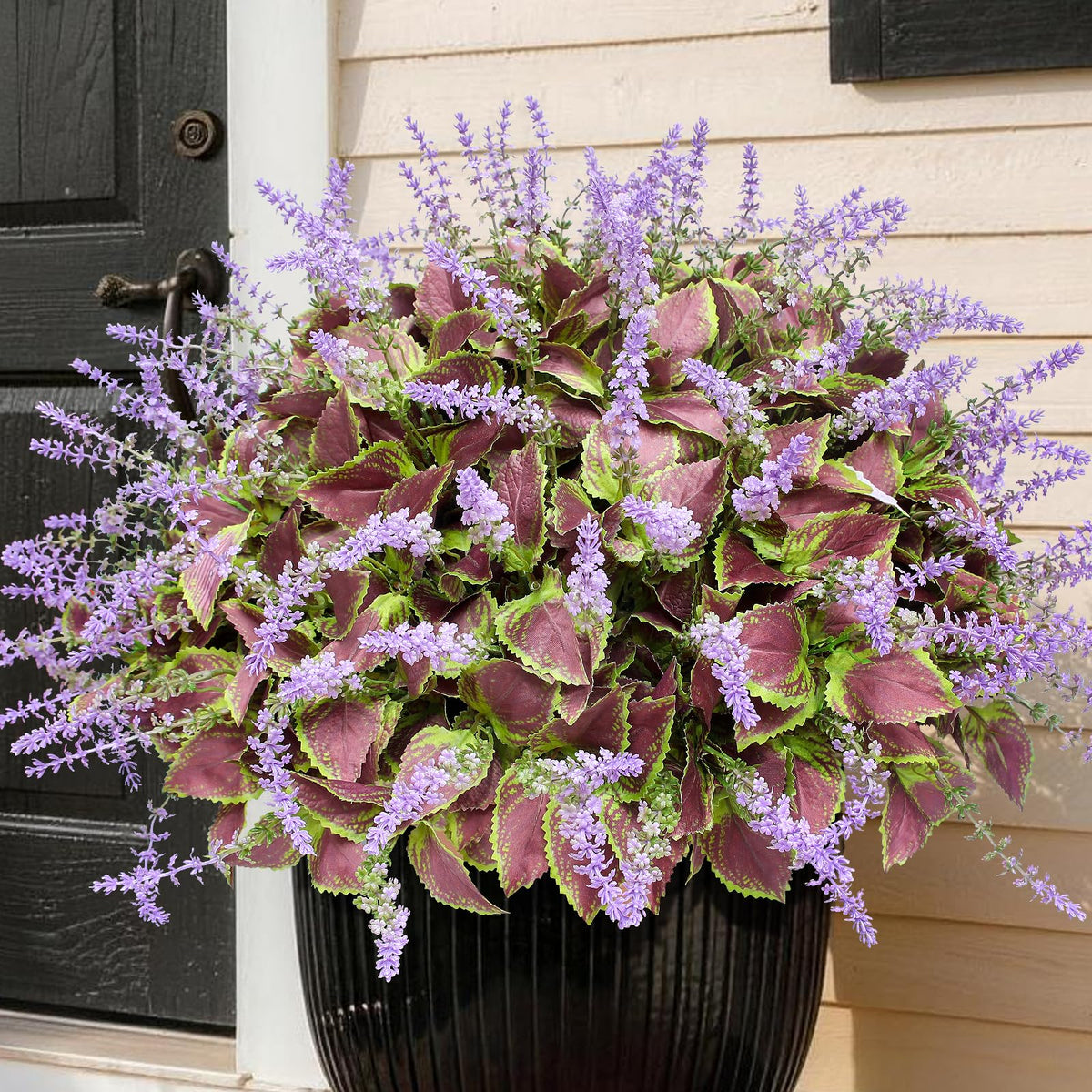 12 Bundles Artificial Coleus Flowers | UV Resistant No Fade Silk Faux Plants | Spring Summer Outdoor Fake Greenery for Garden Patio Planters Front Porch Pathway Decor (Pink)
