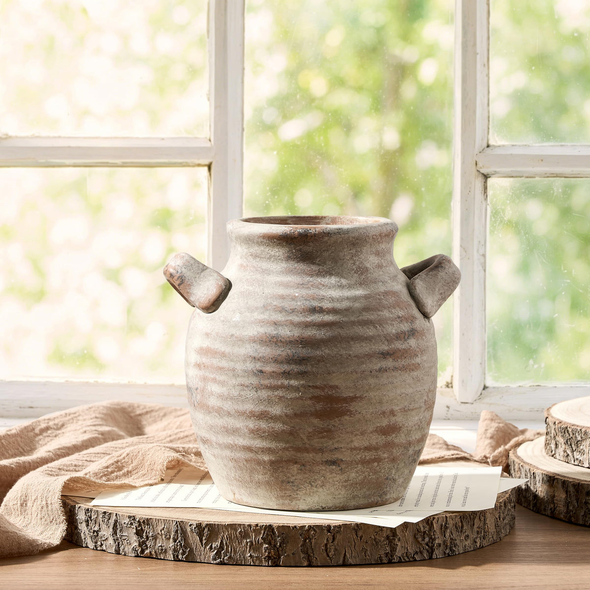 Vanselia Ceramic Flower Vase Home Decor Living Room Table Vases (12" Retro)