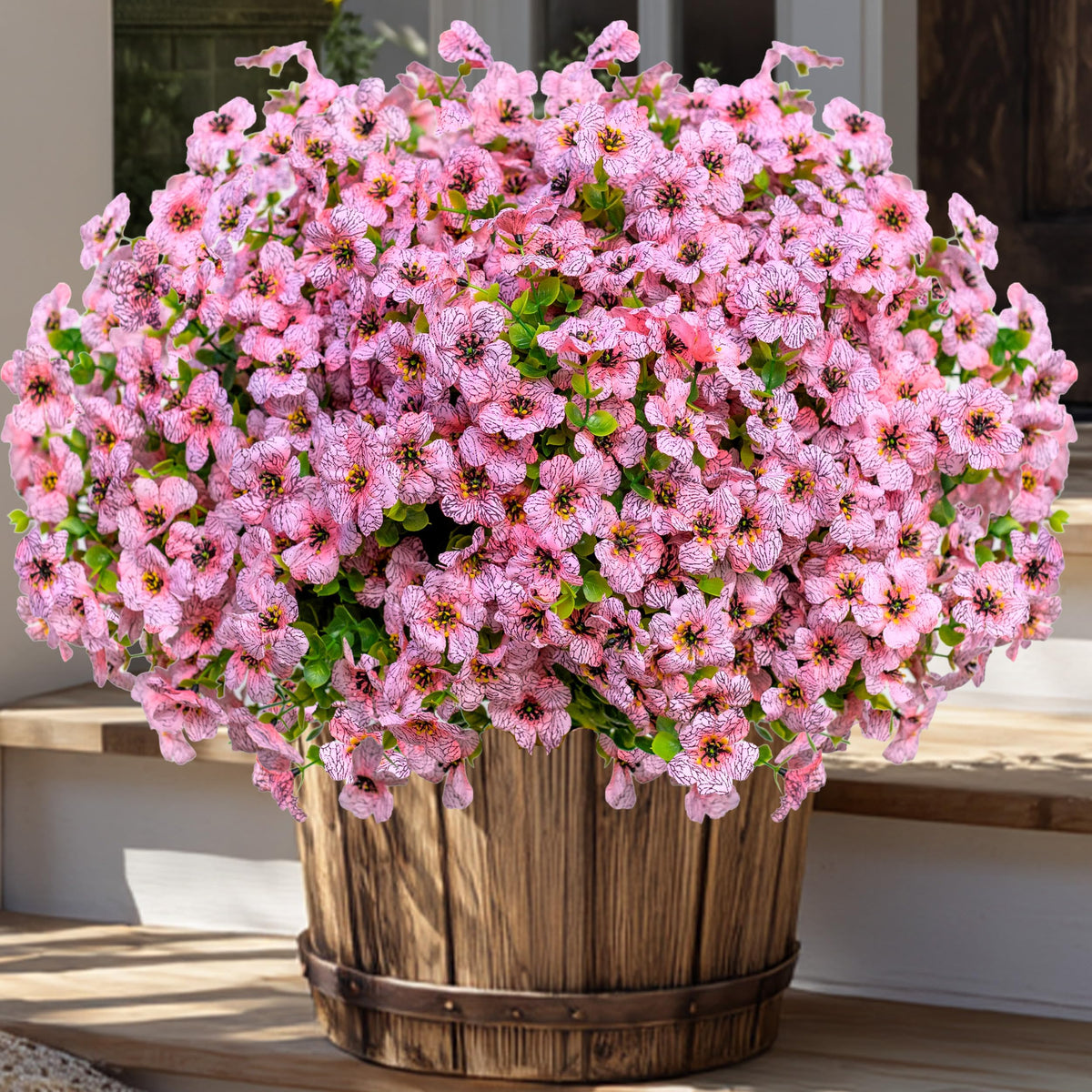 AXYLEX Artificial Flowers for Outdoors, 16 Bundles Fake Plants (Red)