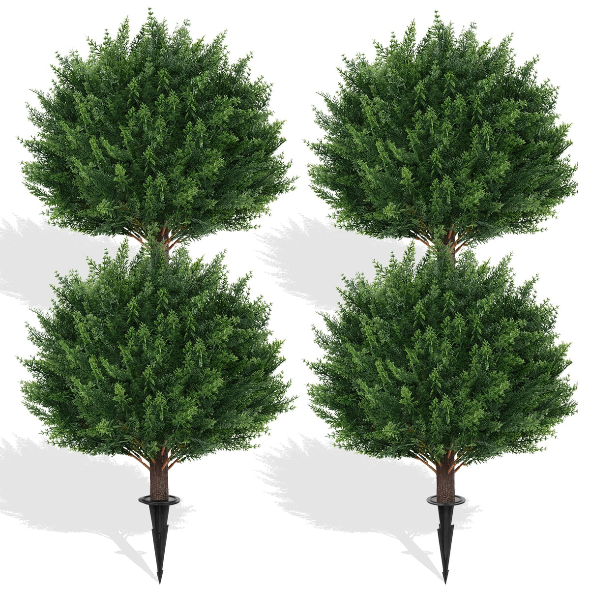 Artificial Boxwood Topiary Ball Lavender, Set of 2 UV Resistant