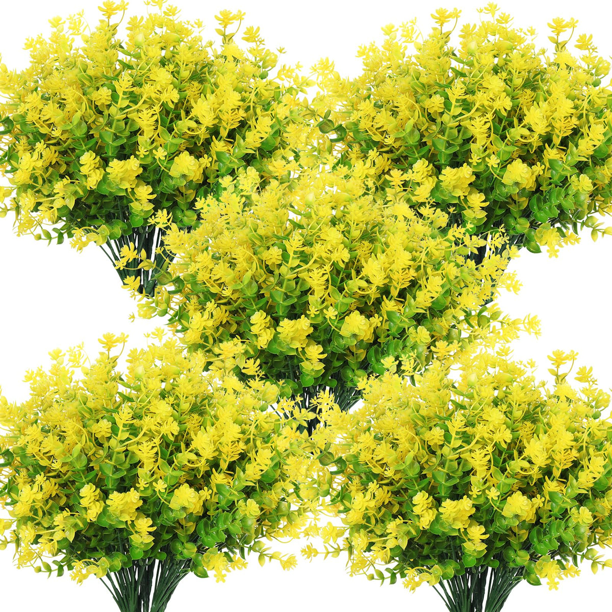 RECUTMS Artificial Flowers,Fake Boxwood Outdoor UV Resistant Plants,8 Packs