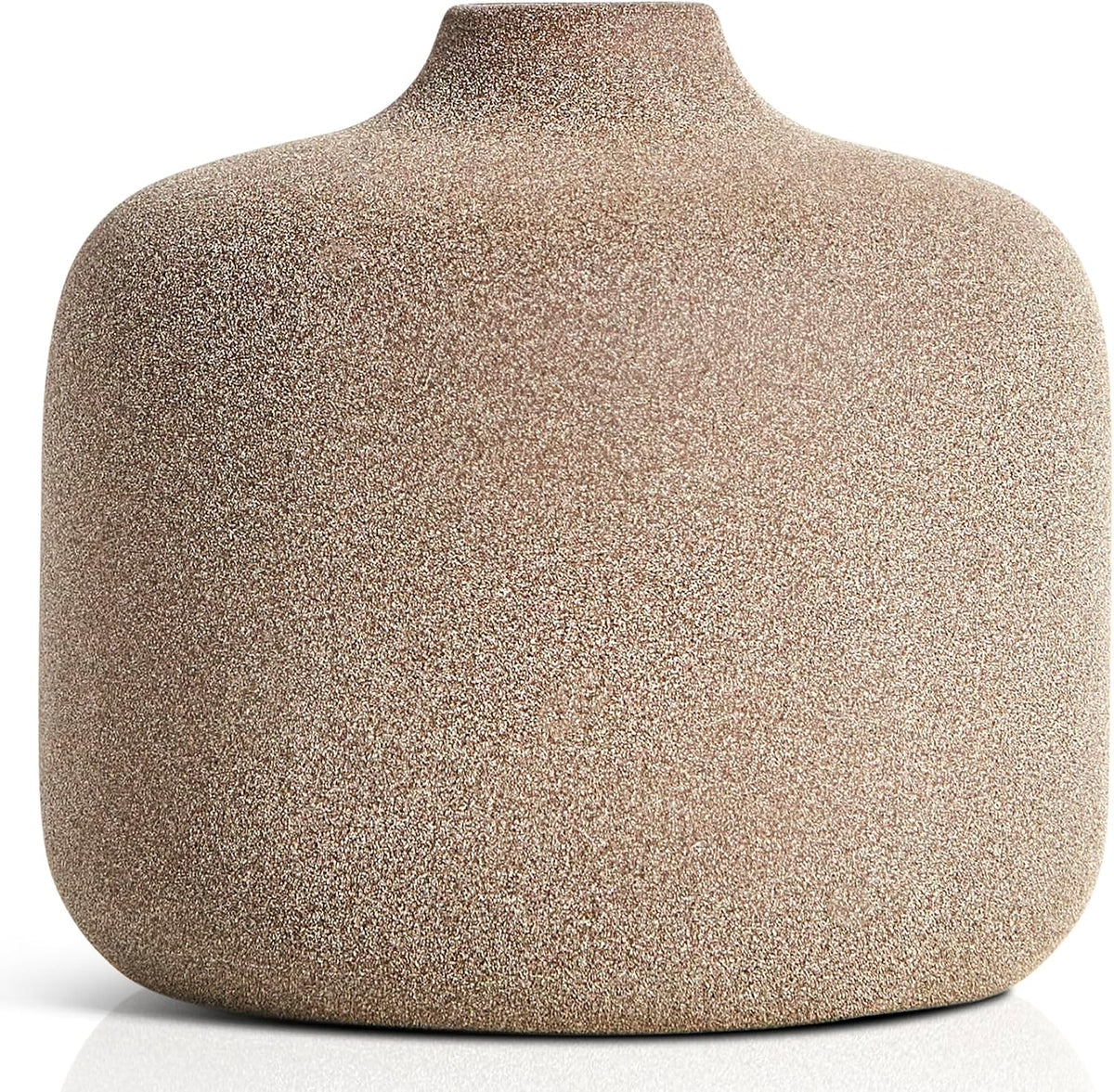 Small Ceramic Vase for Pampas Grass or Flowers - Minimalist Home Decor - Round Boho Pampas Grass Vase - Flower Vase for Coffee Table - Modern Vase for Centerpiece Table Decorations
