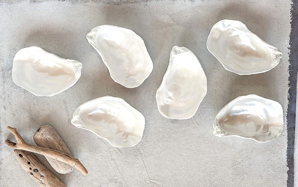 Creative Co-Op White Ceramic Shell Shaped Dish