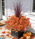 INSPRING Fall Artificial Mums for Outdoors 12 Pcs, UV Resistant Fall Flower