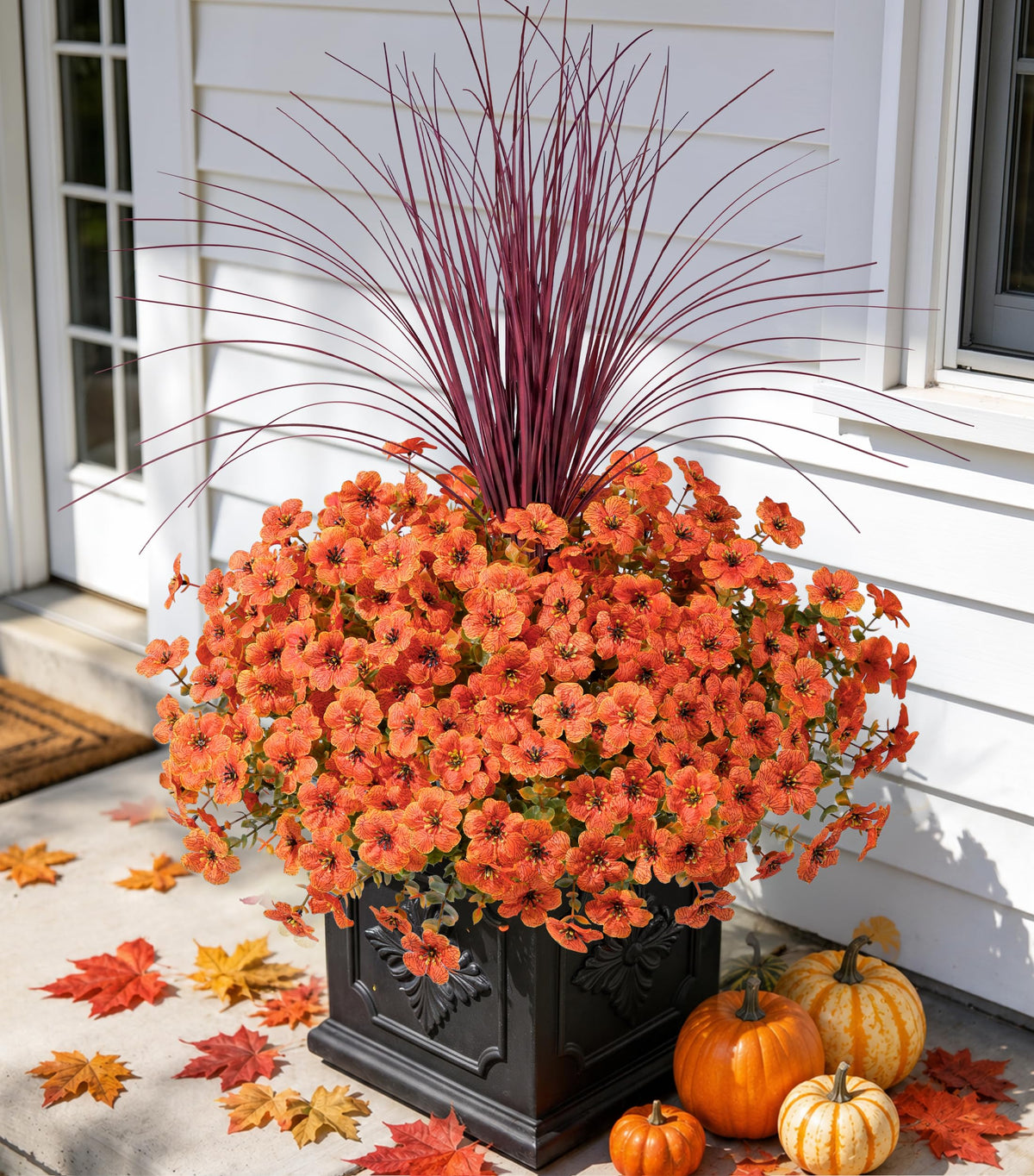 INSPRING Fall Artificial Mums for Outdoors 12 Pcs, UV Resistant Fall Flower